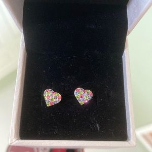 Rainbow heart earrings